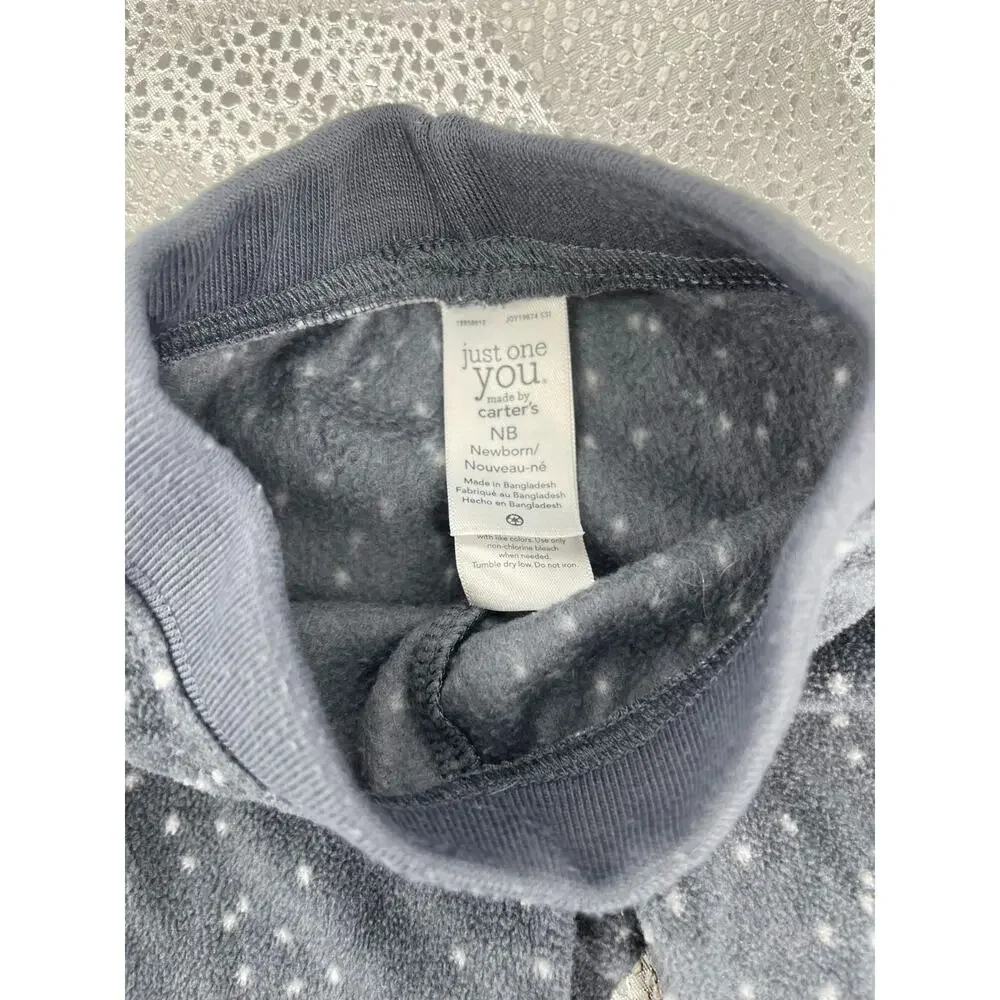 Carter's Just One You Gray Fleece Pajama Set Baby Newborn